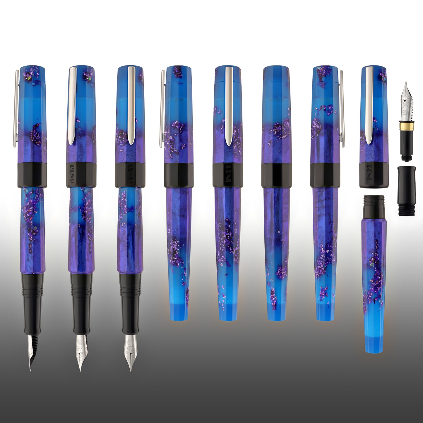 Benu Euphoria Fountain Pen in Scent of Irises (Ultramarine Blue Glow) Fountain Pen