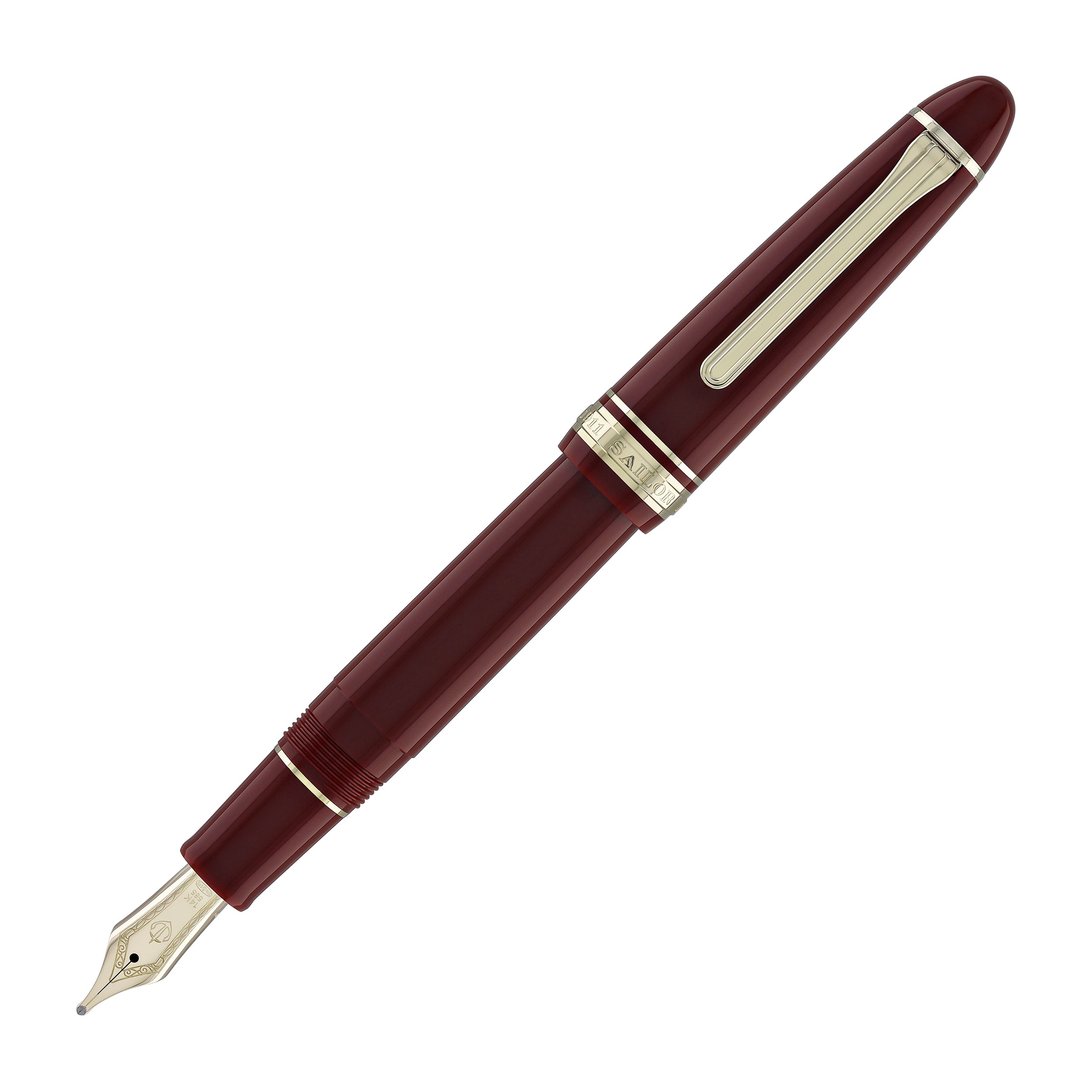 セーラー万年筆 SAILOR 14K 585 1911 ワインレッド系 Sailor 1911 Large Fountain Pen in Red - 14kt Gold Nib - Goldspot Pens