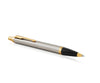 Parker IM Ballpoint Pen in Brushed Metal Gold Trim Ballpoint Pens