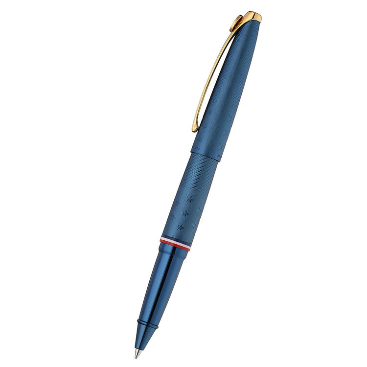 Cross ATX Americana Rollerball Pen in Blue PVD with Gold Appointments