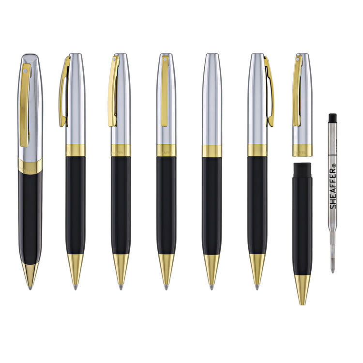 Sheaffer Legacy Ballpoint Pen in Black Lacquer with Chrome Cap 14kt Gold PVD