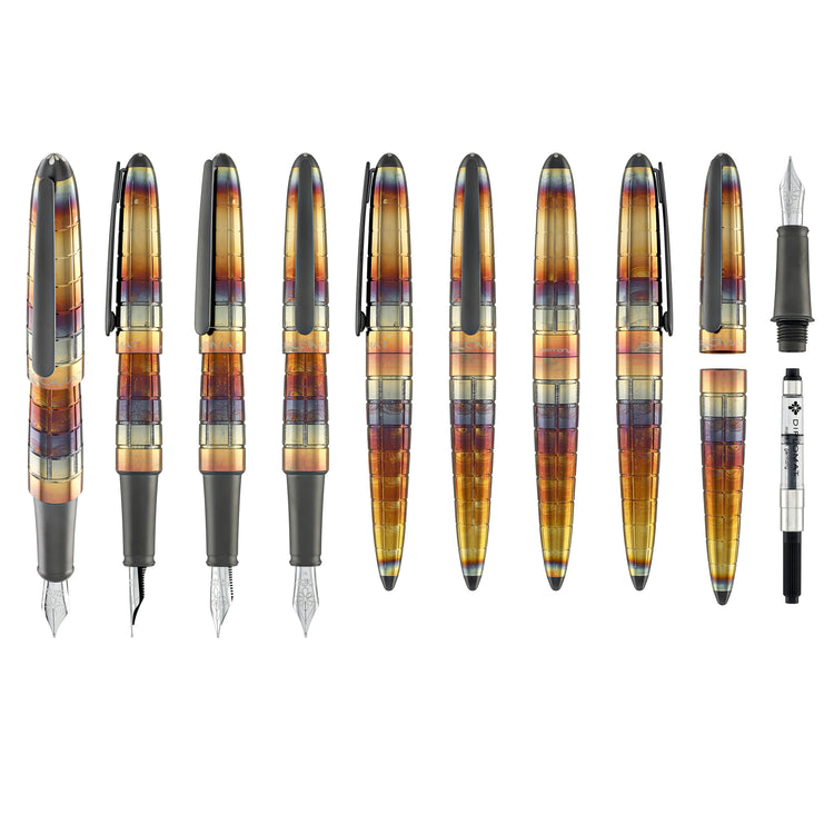 Diplomat Aero Fountain Pen in Rhomb Flame