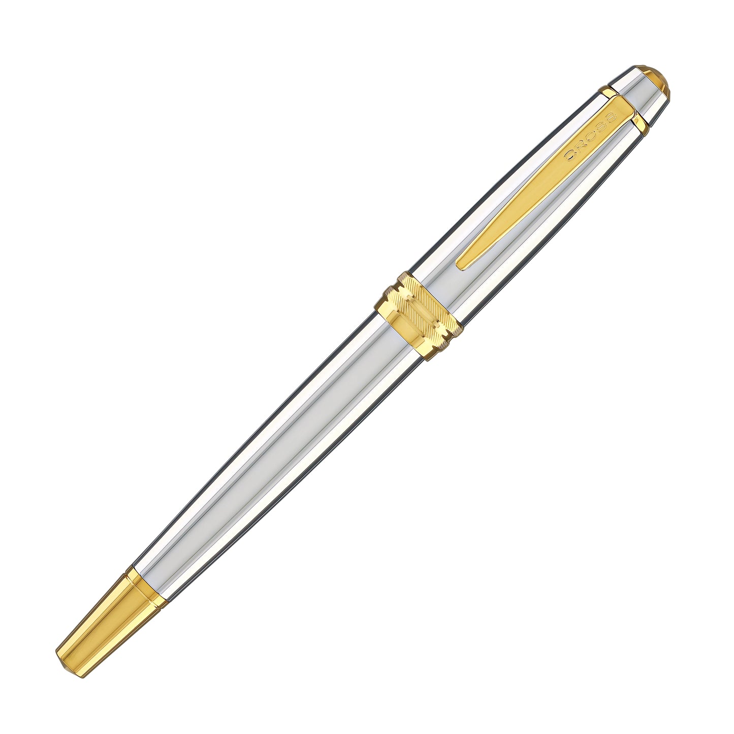 Cross Bailey Fountain Pen in Medalist Chrome with Gold Trim - Medium Point