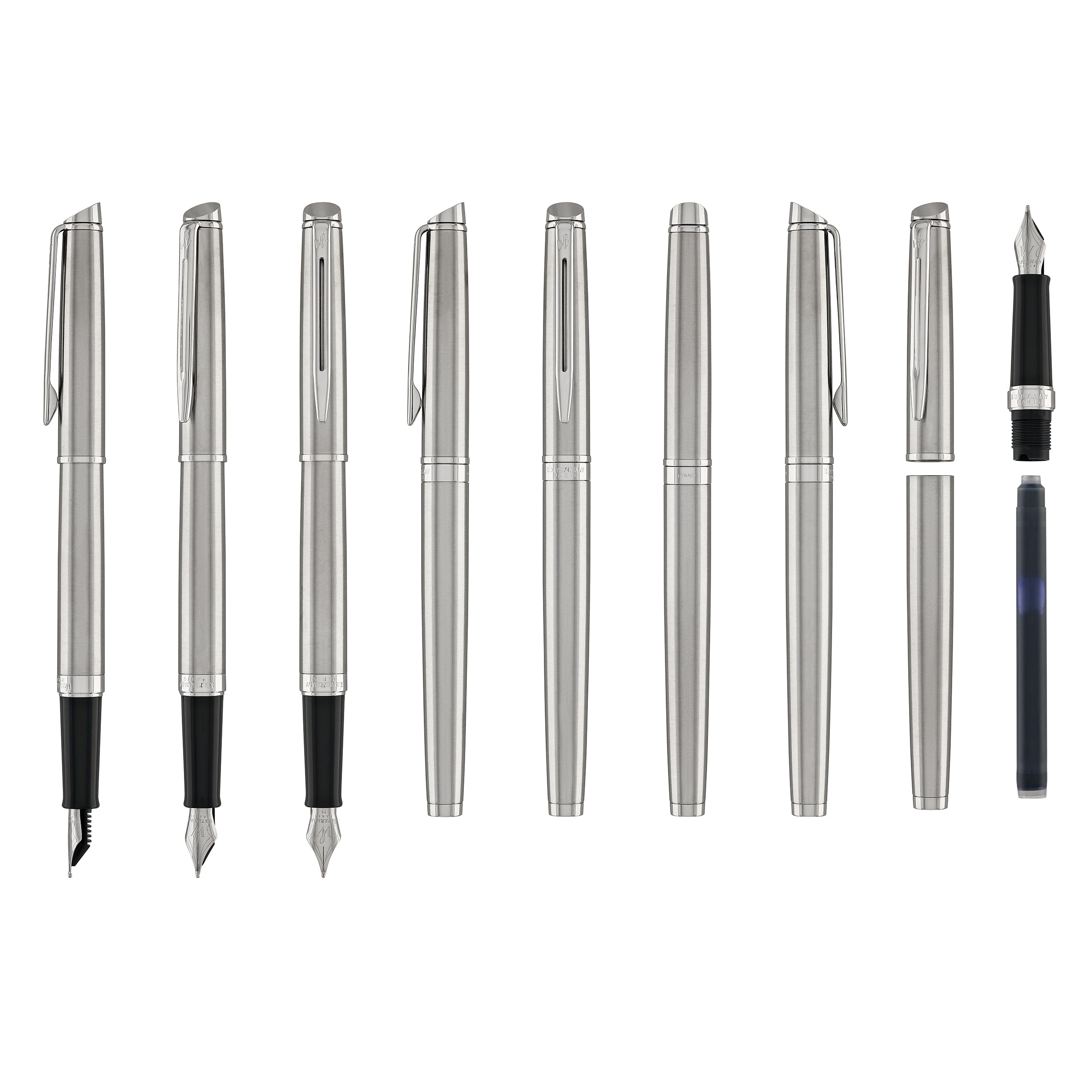 Waterman Hemisphere Fountain Pen in Stainless Steel with Chrome