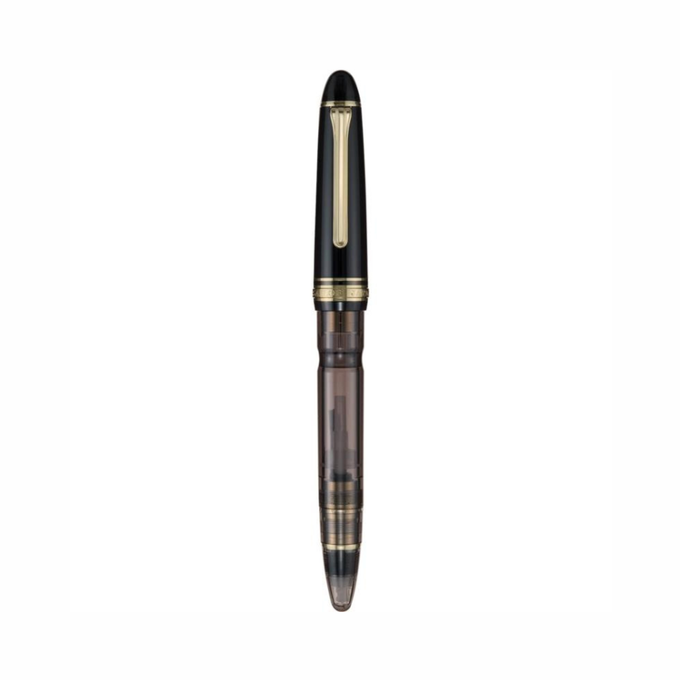 Sailor 1911 Realo Fountain Pen in Black Smoke - 18K with Gold Trim