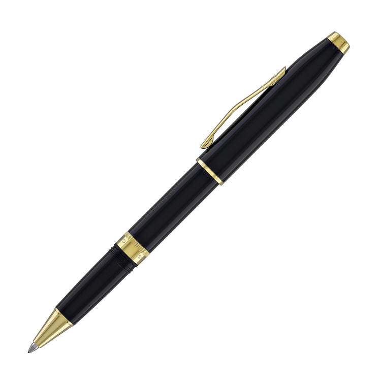 Cross Foundry Rollerball Pen in Glossy Black Lacquer with PVD Gold Appointments
