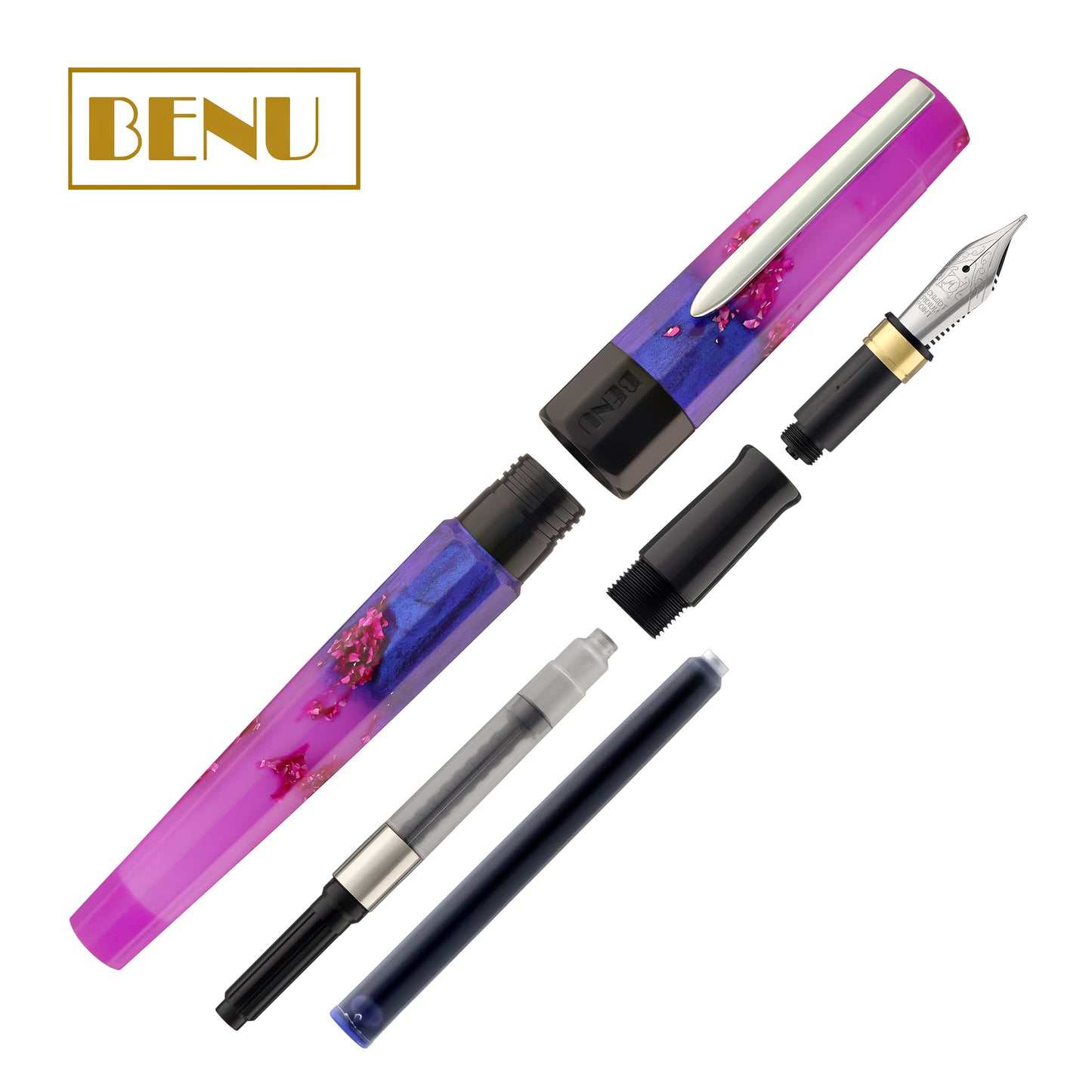 Benu Euphoria Fountain Pen in Love Story (Lavender Blue Glow) Fountain Pen