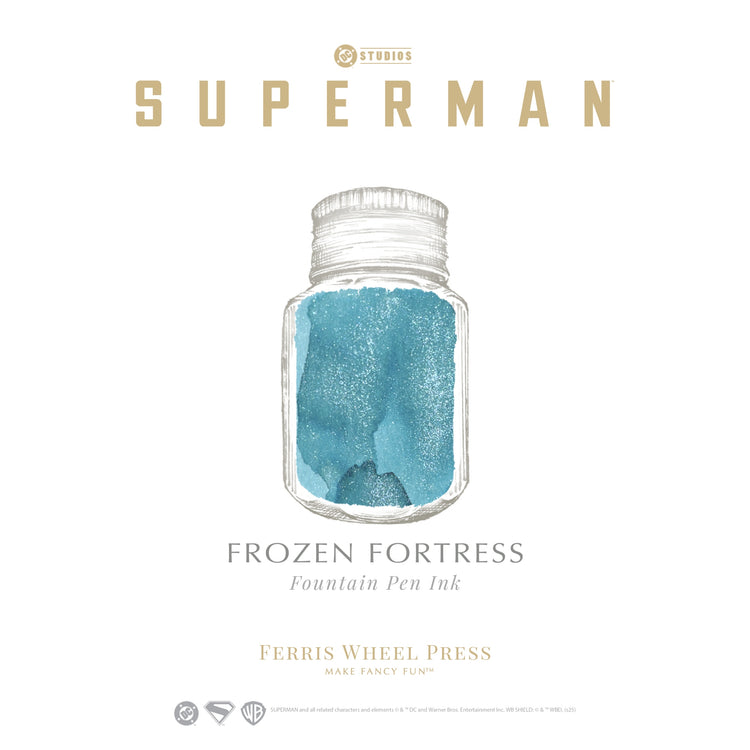 Ferris Wheel Press Superman Themed Bottled Ink in Frozen Fortress  - 28 mL
