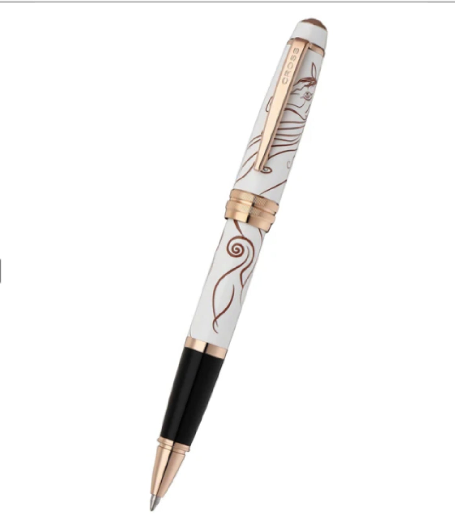 Cross Bailey Zodiac Year of the Horse Selectip Rollerball Pen in White Lacquer with Roee Gold Plated Appointments