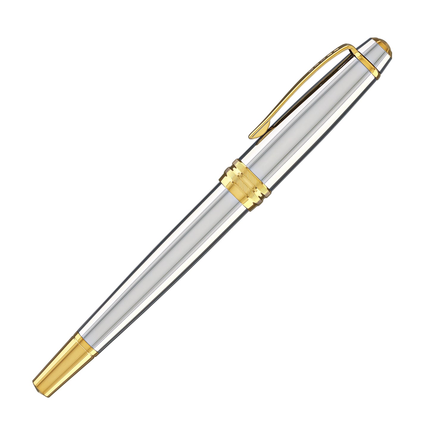 Cross Bailey Fountain Pen in Medalist Chrome with Gold Trim - Medium Point