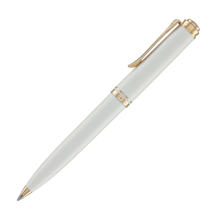 Pelikan Souveran 600 Ballpoint Pen in White & Rose Gold Trim