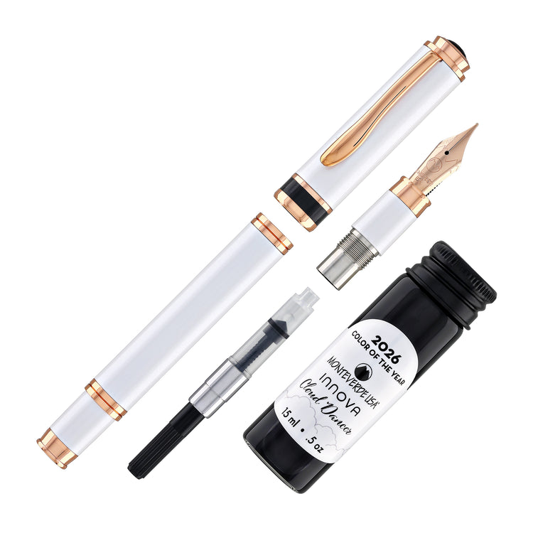 Monteverde Innova Fountain Pen in 2026 Cloud Dancer in Rose Gold Trim - Limited Edition
