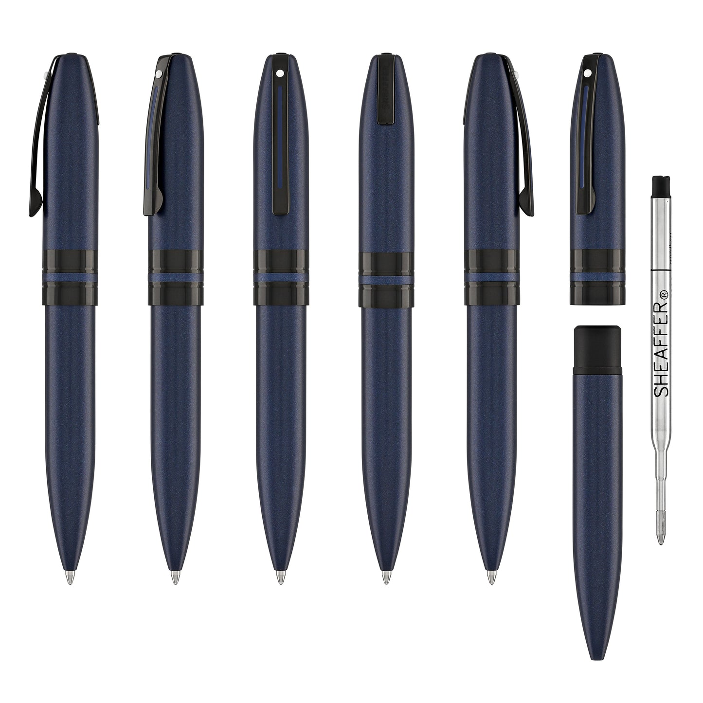 Sheaffer Icon Ballpoint Pen in Matte Blue Lacquer with Black PVD Trim