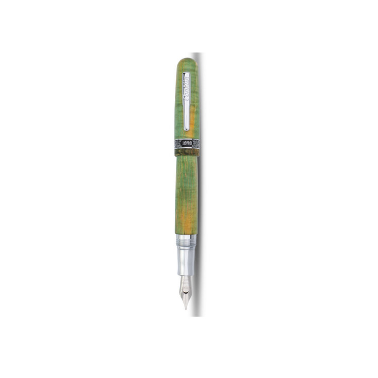 Conklin 1898 Stabilized Wood Fountain Pen in Matte Green with Chrome Trim - Limited Edition