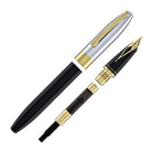 Sheaffer Legacy Fountain Pen in Black Lacquer with Chrome Cap 14kt Gold PVD