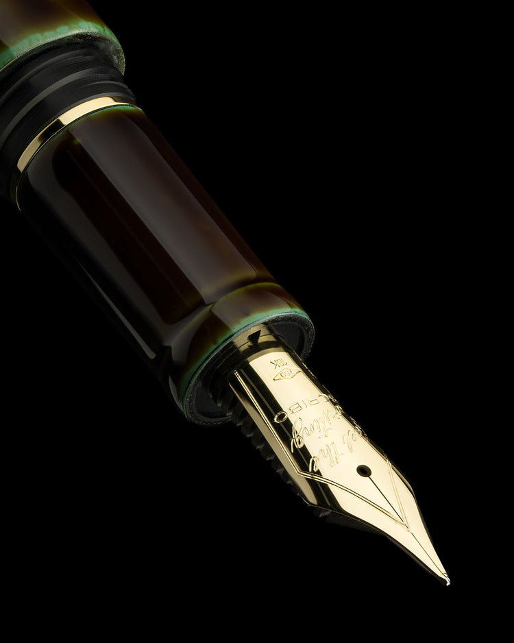 Scribo Piuma Fountain Pen in Hane Toruko with Yellow Gold Trim - Limited Edition