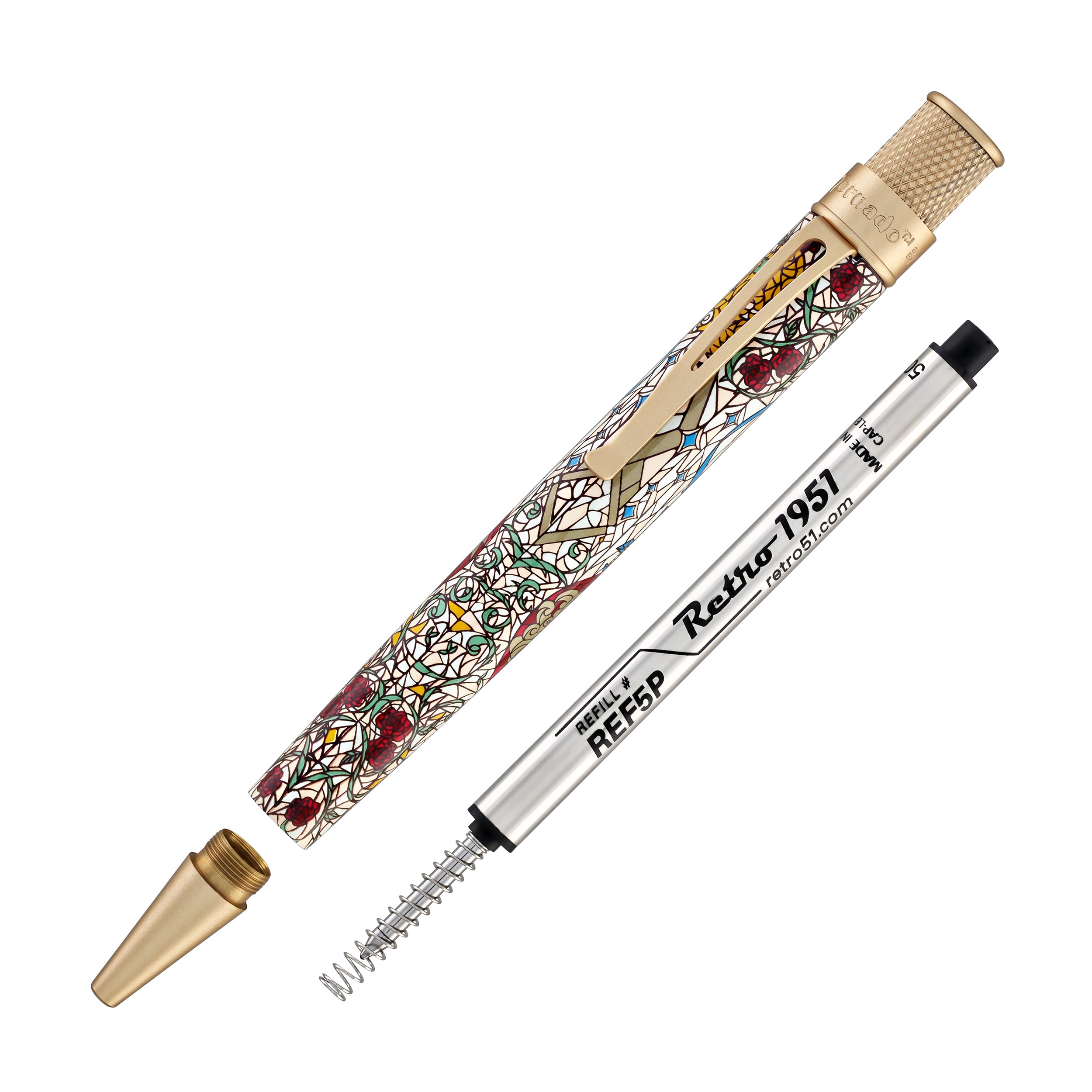 Retro 51 Tornado Rollerball Pen in Beauty and The Beast - Goldspot