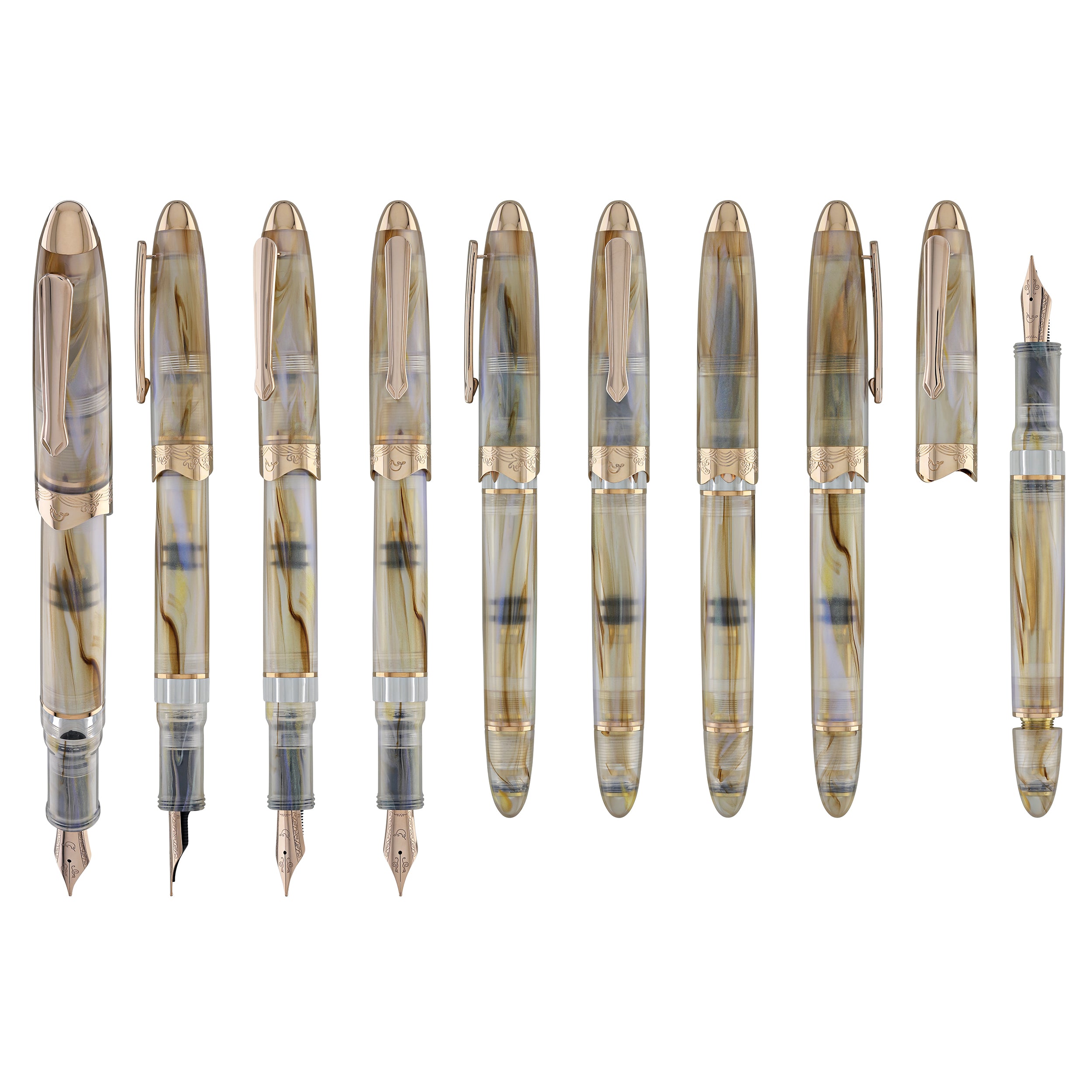 Nahvalur Horizon Fountain Pen in Pearl - Goldspot Pens