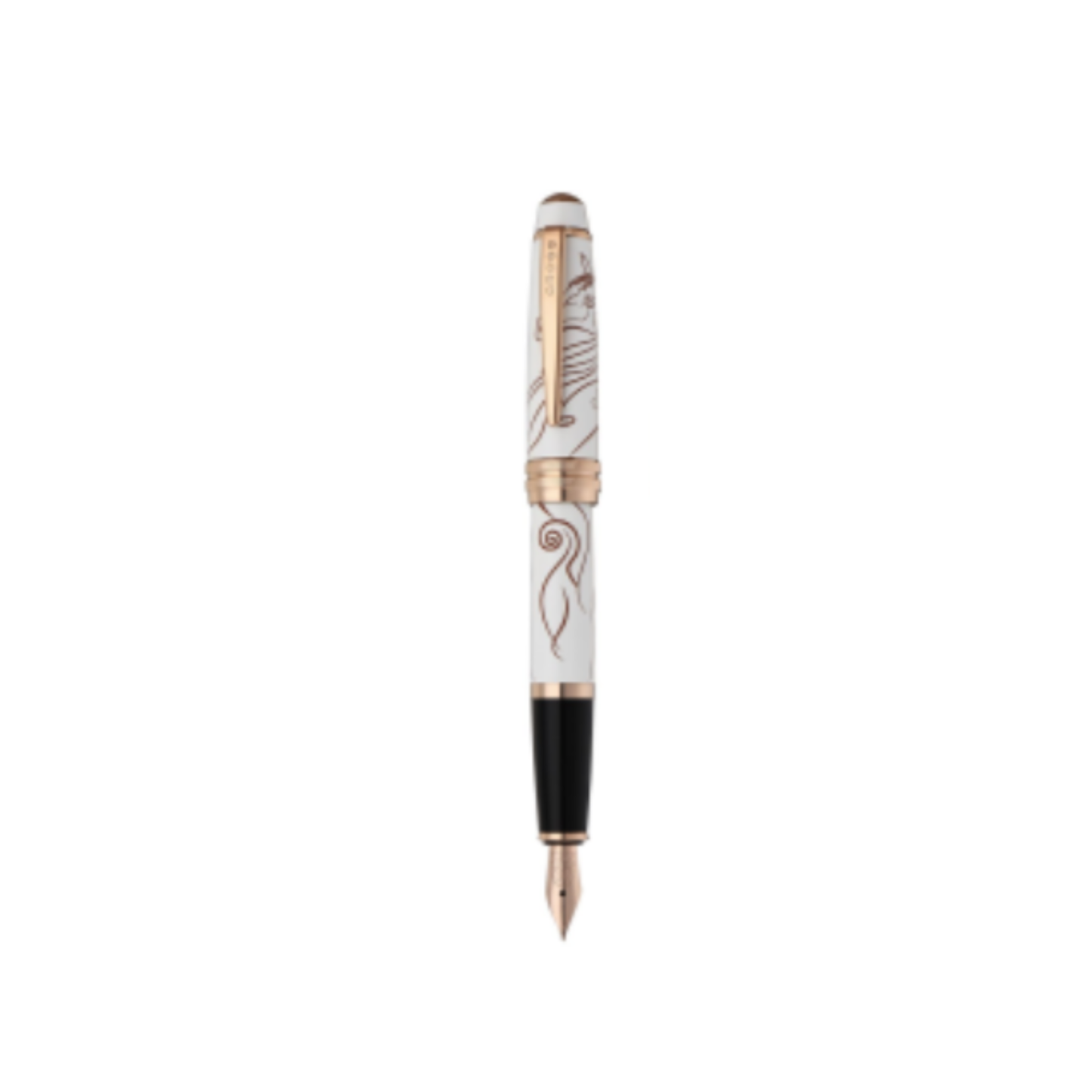 Cross Bailey Zodiac Year of the Horse Fountain Pen in White Lacquer with Rose Gold Plated - Medium