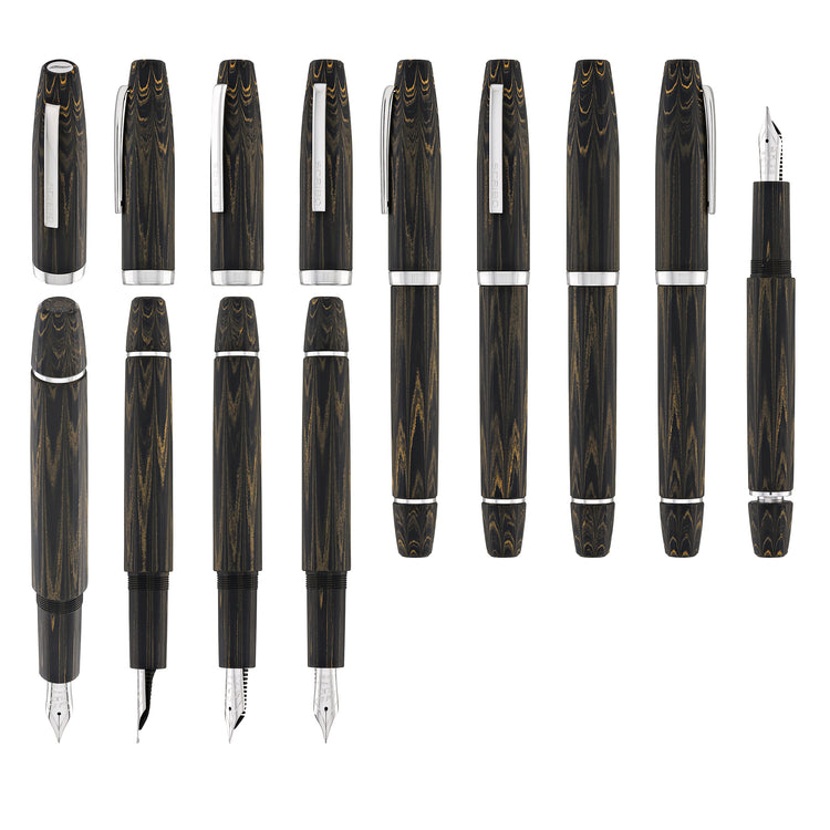 Scribo Flow Fountain Pen in Memoria with Platinum Trim