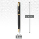 Parker Sonnet Retractable Ballpoint Pen in Matte Lacquered Black with Gold Trim