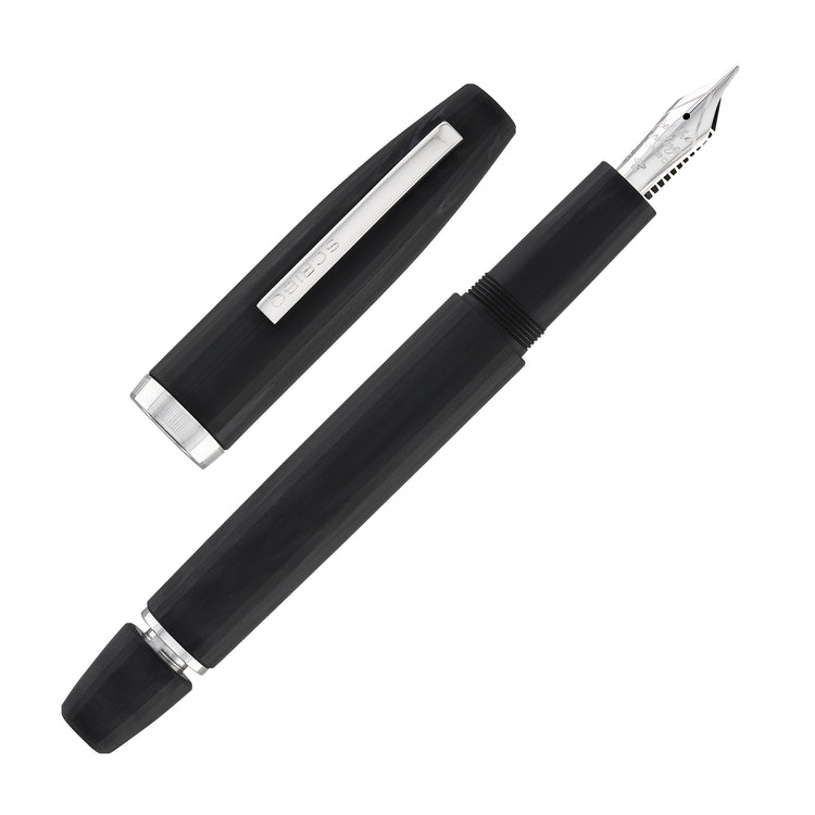 Scribo Flow Fountain Pen in Dimensione with Platinum Trim