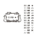 Midori Paintable Rotating Date Stamp in Forest Animals