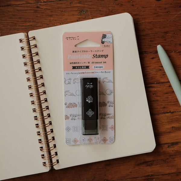 Midori Paintable Roller Stamp in Cat & Landscape