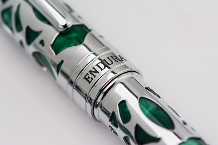 Conklin Endura Deco Crest Ballpoint Pen in Green with Chrome Trim