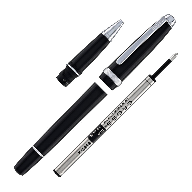 Cross Lume Rollerball Pen in Obsidian Black with Polished Chrome Appointments