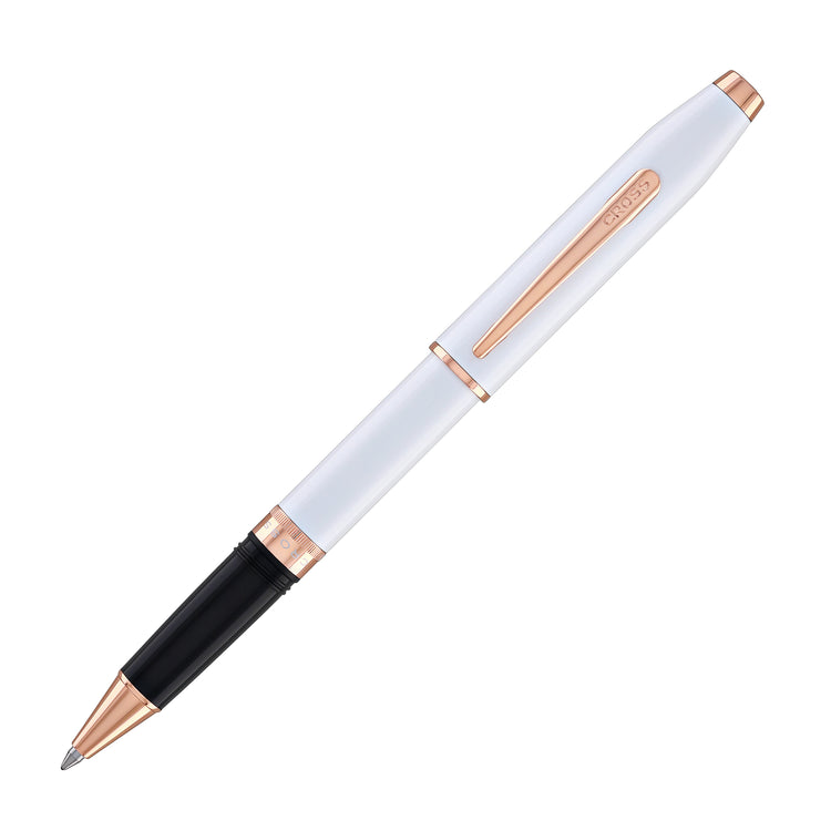 Cross Foundry Rollerball Pen in Pearl White Lacquer with Rose Gold Appointments