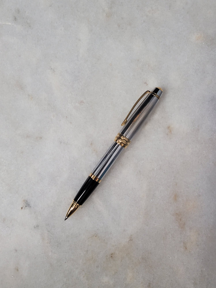 Misfit Item 0053 Cross Bailey Rollerball Pen in Medalist Chrome with Gold Trim
