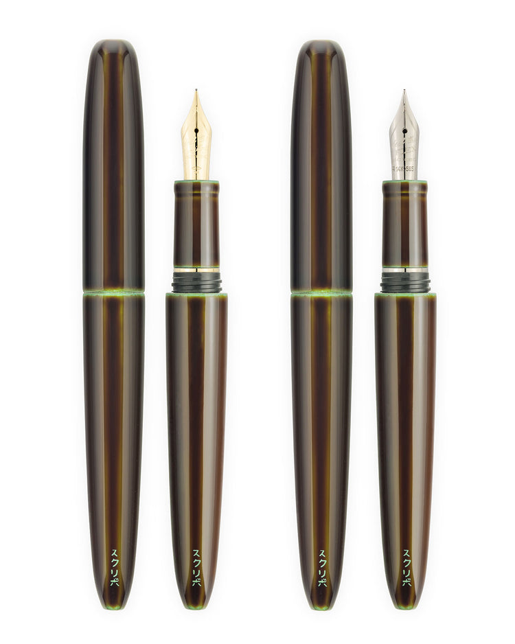 Scribo Piuma Fountain Pen in Hane Toruko with Ruthenium Trim - Limited Edition