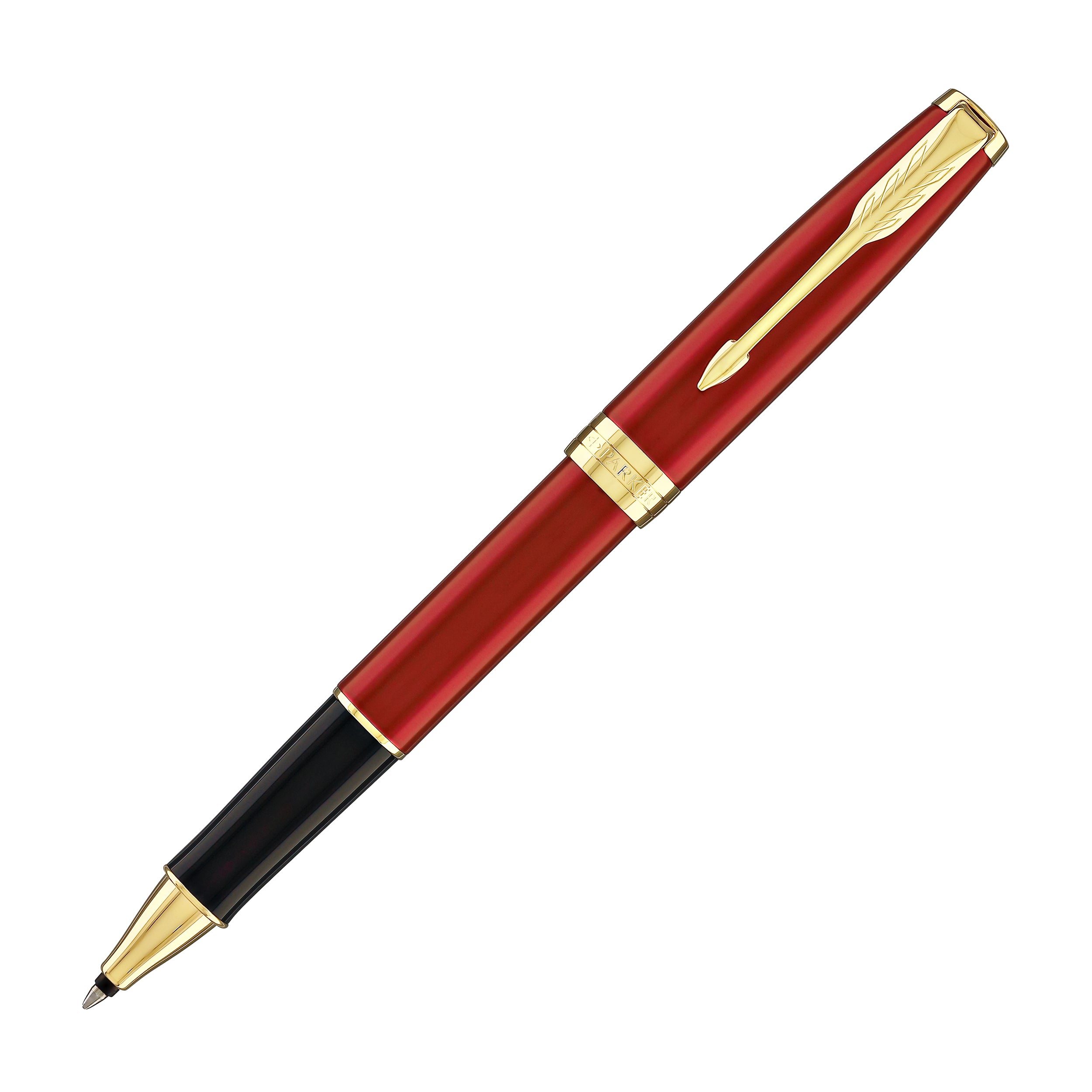 PARKER SONNET BLACK&BIG-RED ボールペン Parker Sonnet Rollerball Pen in Lacquered Red with Gold Trim