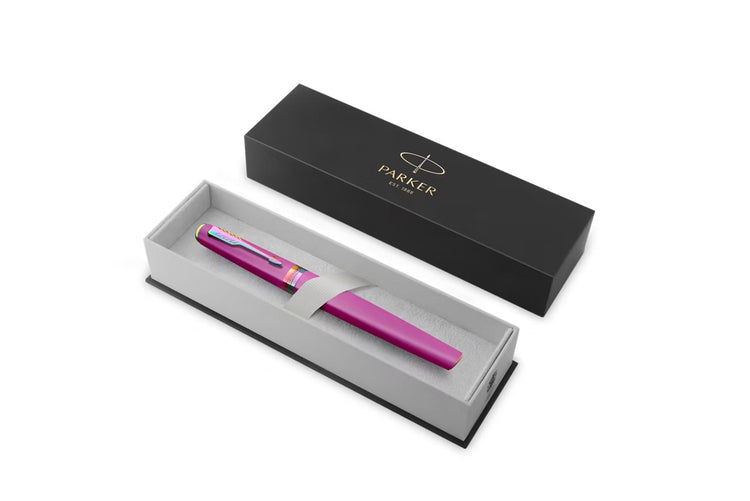 Parker Meridian Fountain Pen in Grape Lacquer with Rainbow Trim - Fine