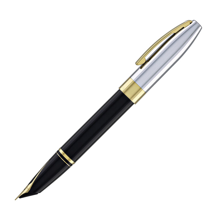 Sheaffer Legacy Fountain Pen in Black Lacquer with Chrome Cap 14kt Gold PVD