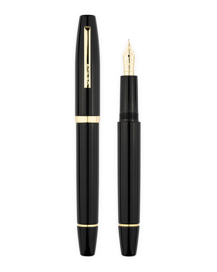 Scribo Flow Fountain Pen in Origine with Yellow Gold Trim