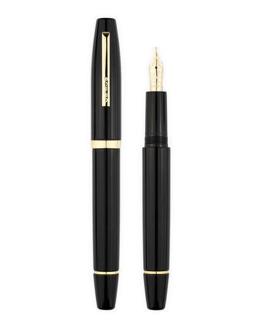 Scribo Flow Fountain Pen in Origine with Yellow Gold Trim