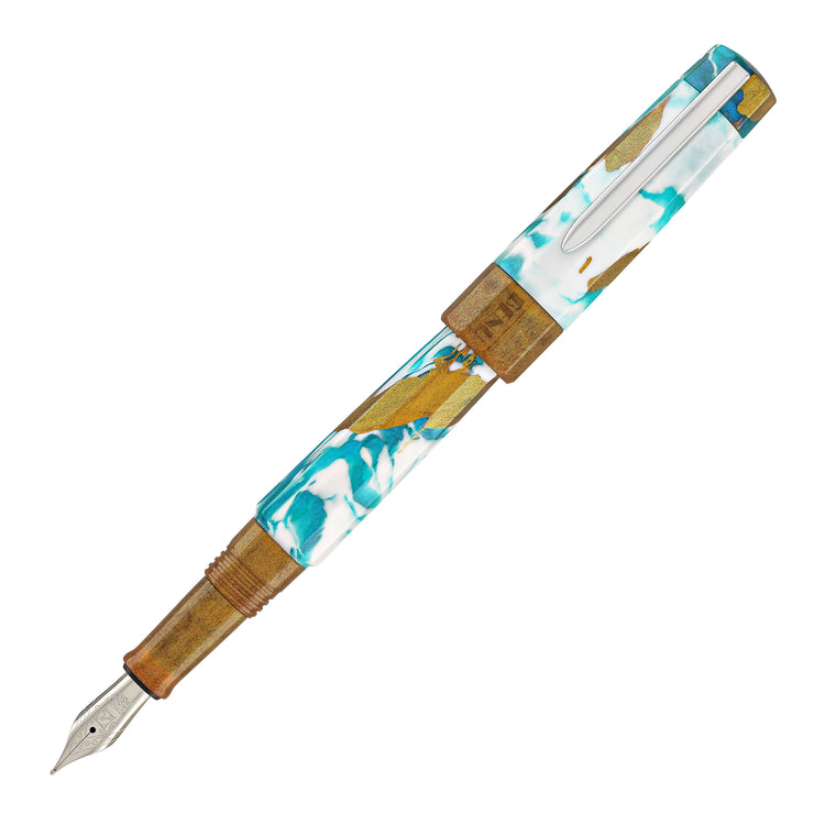 Benu Euphoria Fountain Pen in Blue Hawaiian 1.5mm Stub Fountain Pens