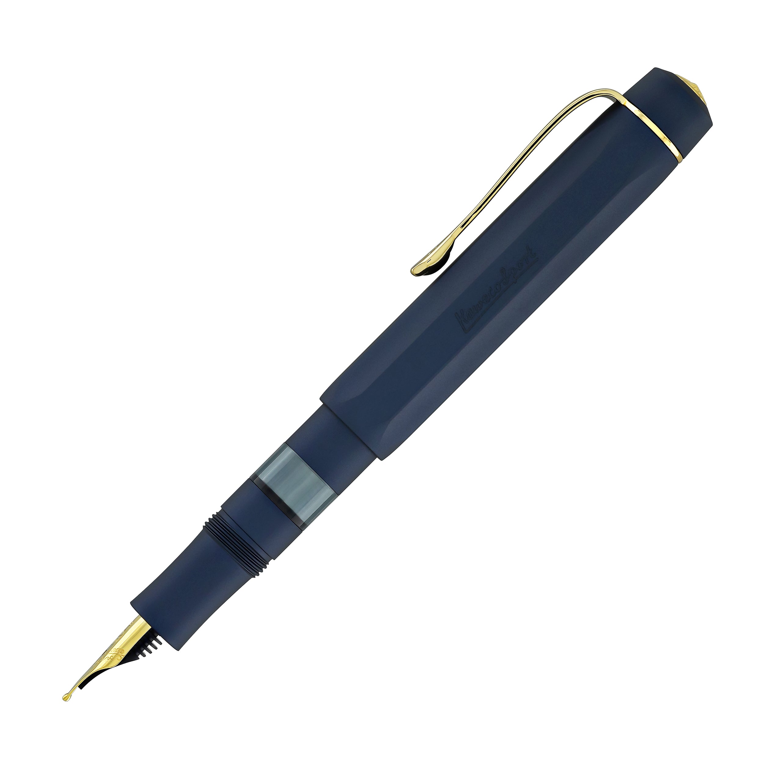 Kaweco Piston Sport AL Fountain Pen in Solo Navy/Gold - Goldspot Pens