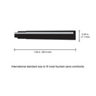 Monteverde Ink Cartridges International Size in Black - Pack of 6
