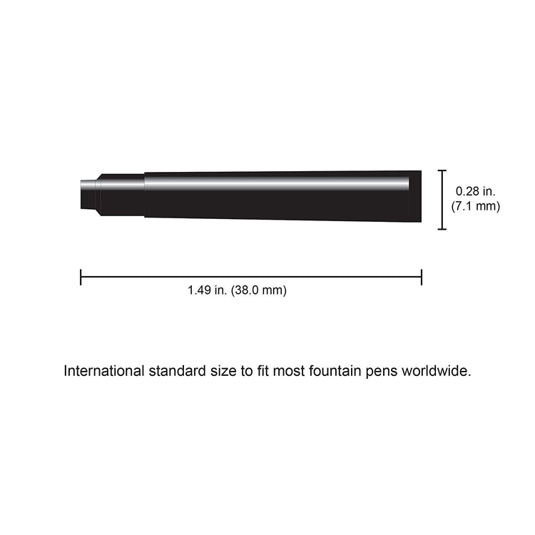 Monteverde Ink Cartridges International Size in Black - Pack of 6