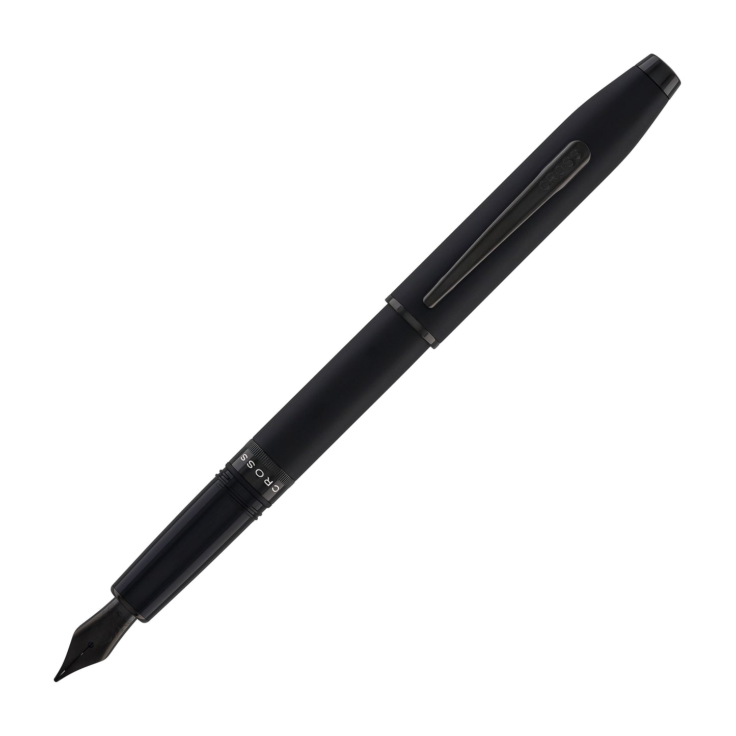 Cross Foundry Fountain Pen in Matte Black Lacquer with PVD Black Appointments - Medium Nib