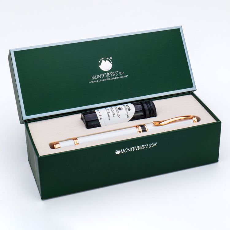 Monteverde Innova Fountain Pen in 2026 Cloud Dancer in Rose Gold Trim - Limited Edition