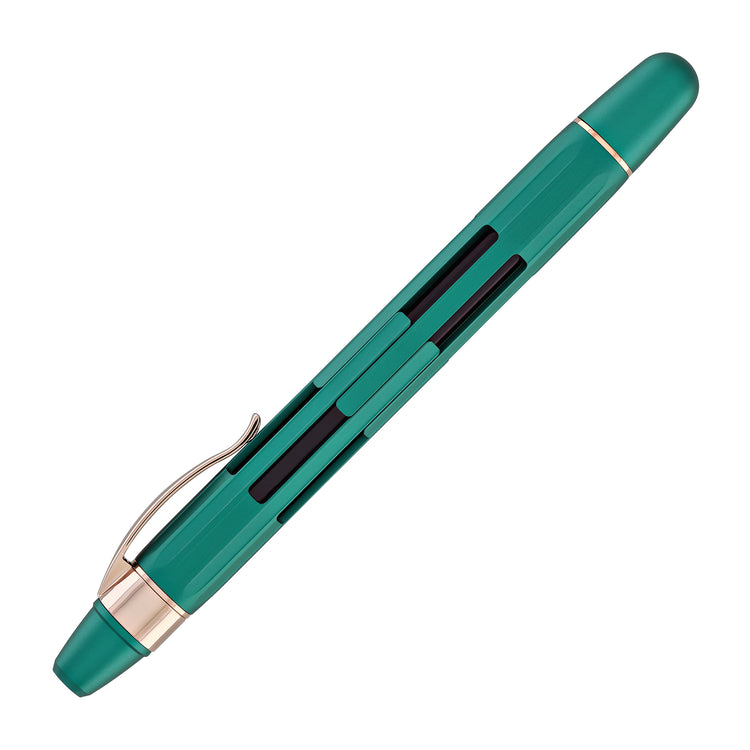Nahvalur Eclipse Retractable Fountain Pen in Emerald with Gold Trim