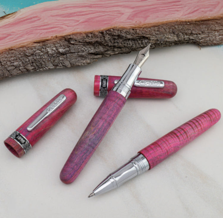 Conklin 1898 Stabilized Wood Fountain Pen in Matte Purple with Chrome Trim - Limited Edition