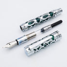 Conklin Endura Deco Crest Fountain Pen in Green with Chrome Trim
