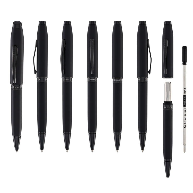 Cross Foundry Ballpoint Pen in Matte Black Lacquer with PVD Black Appointments