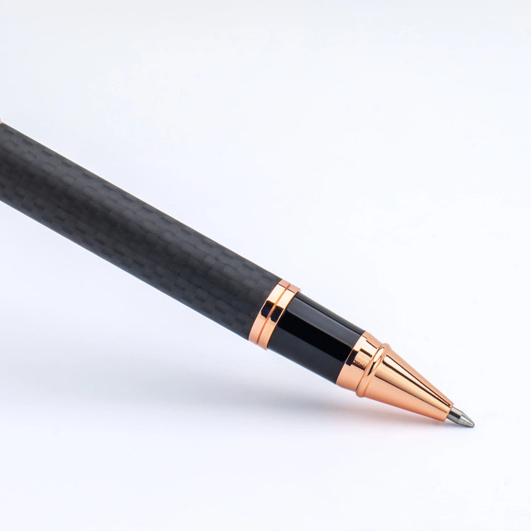 Monteverde Innova Rollerball Pen in Matte Carbon with Rosegold Trim