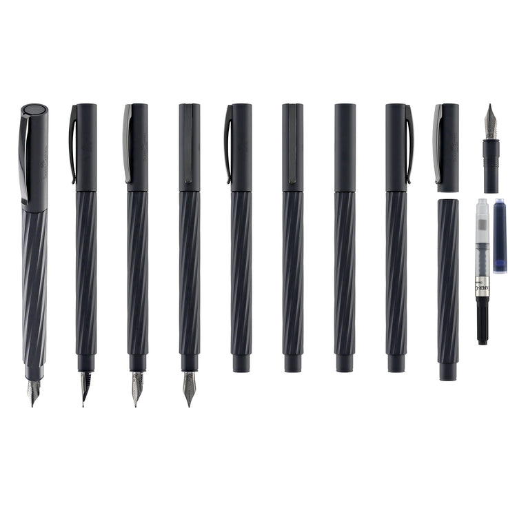 Faber-Castell Ambition Italic Fountain Pen in Obsidian